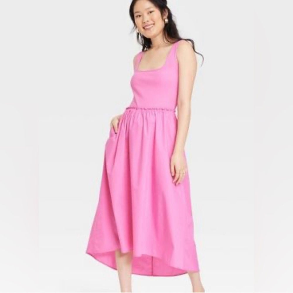 A new day Pink Sleeveless Ballet Maxi Dress Large Backyard BBQ Summer Spring